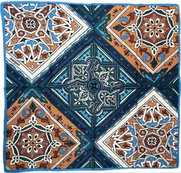 마니프리/츄이르 프린트 울 x 실크 스톨 120cm 새상품