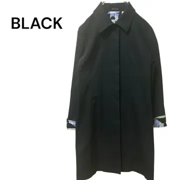 블랙 바이 마우지 트렌치코트 M 접는 소매 아우터 블랙 안감 귀여움