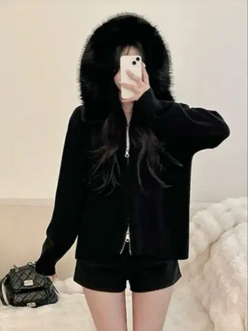 SHEIN 퍼 니트 후드티