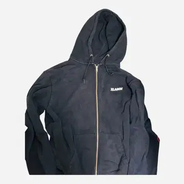 XLARGE 블랙 후드티 풀 지퍼