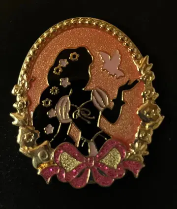 도쿄 디즈니 리조트 라푼젤 금 프레임 핑크 실루엣 핑 새상품