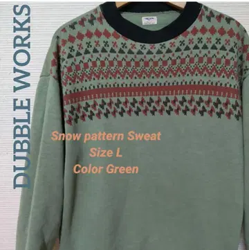 더블 웍스 눈꽃 패턴 맨투맨 사이즈 XL