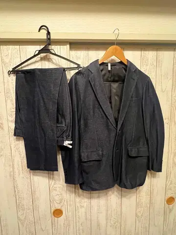 데상트 x 아오야마 양복 데님풍 셋업 수트