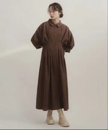 [ moi tytto ] 허리 턱 디자인 셔츠 원피스