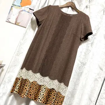 [ 새상품급 ] 로즈 티아라 * 레오파드 레이스 원피스 42