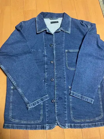 유니클로 다크 블루 버튼 데님 자켓