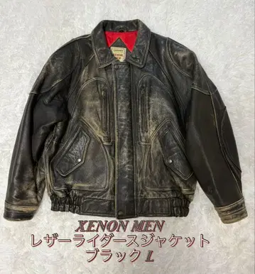 XENON MEN 가죽 라이더 자켓 블랙 L