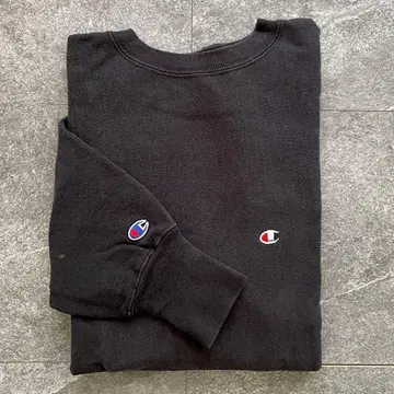 90s USA L 블랙 Champion 리버스 위브 맨투맨