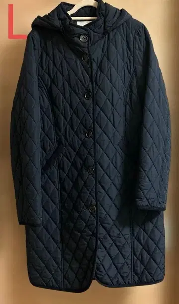 빔즈하트 충전솜 퀼팅 코트 후드 부착 L 사이즈 다크 네이비