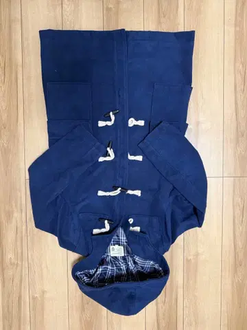 네이비 플리스 더플 코트