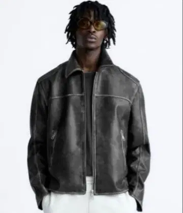 ZARA 그라데이션 페이크 가죽 자켓