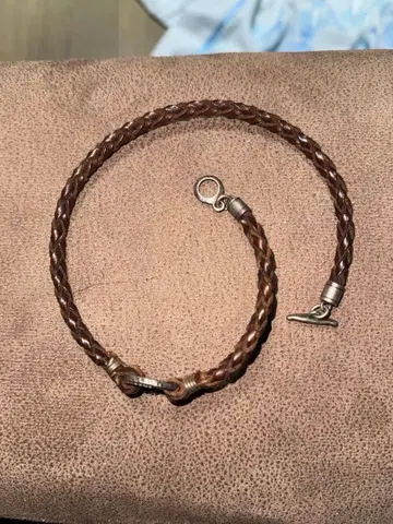 천연 가죽 silver925 이중 팔찌