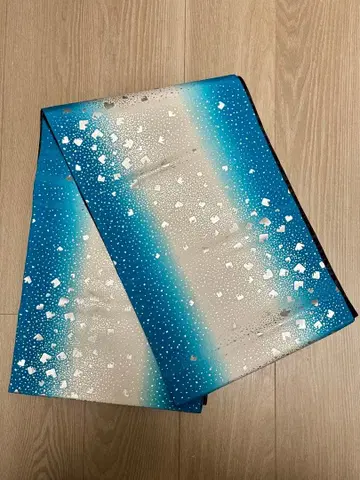 오비 블루 파랑 화이트 그라데이션 일본 정통의상 소품