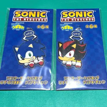 소닉 UFO 쥠 클리어 키체인 소닉 쉐도우 2종 세트