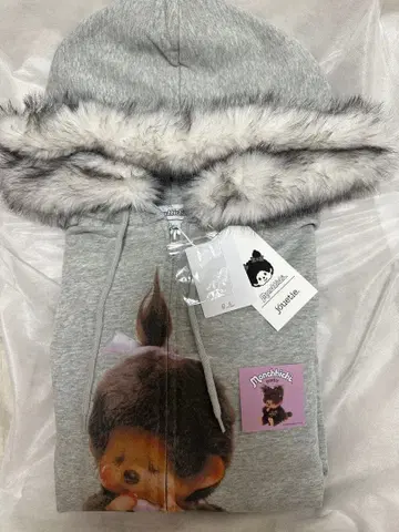 [ monchhichi x jouetie ] 퍼 도킹 ZIP 후디