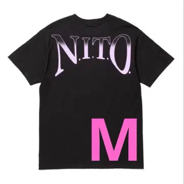 미사용 새상품 N.I.T.O. 블랙 티셔츠 KEIJU 투어 티셔츠 핑크