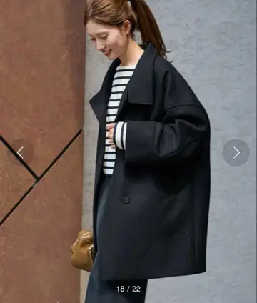 멜톤 스탠드 판초 코트 블랙 38