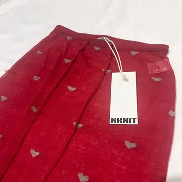 NKNIT alpaca sheer KNIT skirt (red)