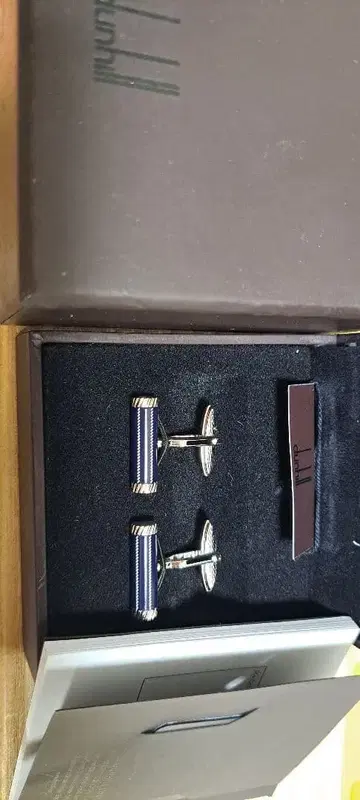 dunhill 네이비 스트라이프 커프스