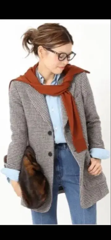 MADISON BLUE 건클럽 체크 자켓