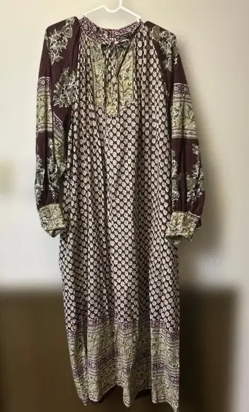 인도 목판 스모크 원피스