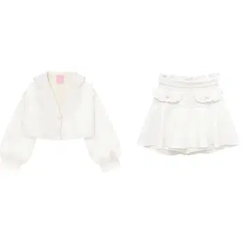 자켓 플랩 플레어 치마바지 Honey Cinnamon 화이트