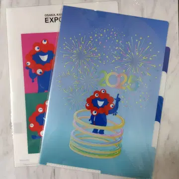 만박 A4 클리어 파일 5 포켓 로고 패턴 미야쿠미야쿠 4 포즈 2세트