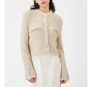 fray id 프레이 아이디 트위드 니트 가디건