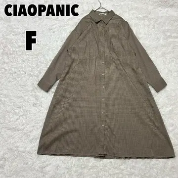 CIAOPANIC 차오패닉 뒷부분 플리츠 셔츠 원피스 하운드투스