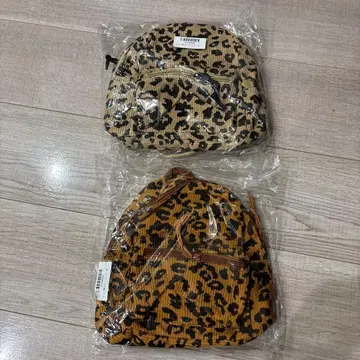 레오파드 무늬 미니 백팩 2가지 색상 세트