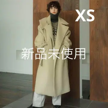 새상품 knuth marf 크누스머프 베이지 스탠드 카라 롱 코트