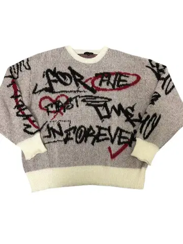 그래피티 디자인 오버 사이즈 스웨터