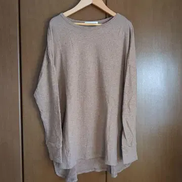 homeworking 면 와이드 긴팔 티셔츠