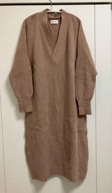 FRAY I.D 울 100% 니트 원피스 핑크 베이지 더스티 핑크