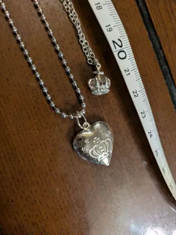 실버 하트형 로켓 펜던트와 목걸이 세트