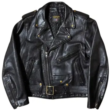 빅 사이즈 48 VANSON 미국제 더블 라이더 자켓 블랙