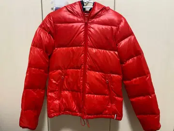 타미걸 후드 부착 다운 자켓 S 레드