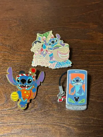 릴로 앤 스티치 핀 배지 3개 세트