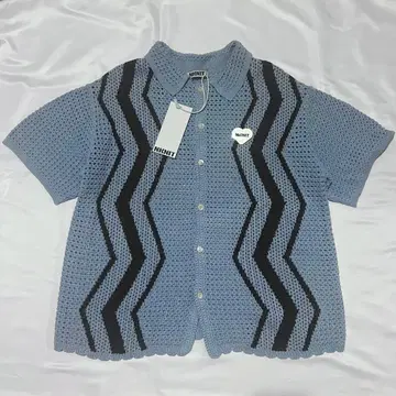 NKNIT zigzag paper knit shirts (sax)