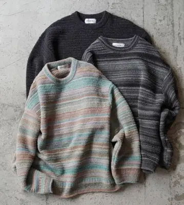reverve / Border crew neck sweater