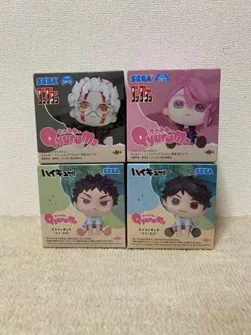 다다단&하이큐 큐룽하게 쳐다보는 포즈 미니 피규어 4개 세트