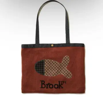 Brook 물고기 자수 토트백