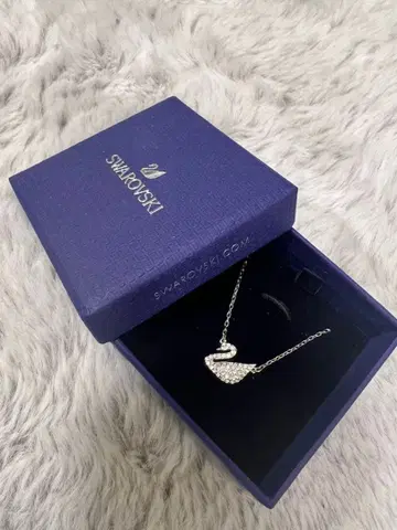 스와로브스키 백조 스완 크리스탈 탑 목걸이 실버