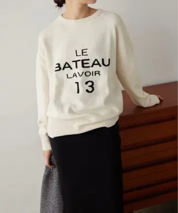 SLOBE IENA 로고 니트 화이트 [ 2022AW ]