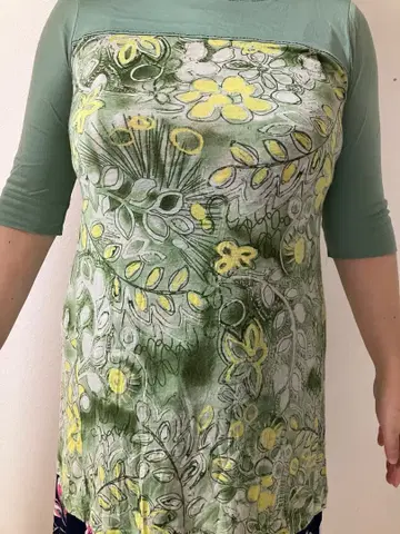 케이코 스즈키 컬렉션 꽃무늬 오부 소매 튜닉 회화 같은 아름다운 디자인