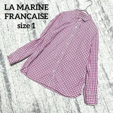 [마린프랑세즈] 셔츠 깅엄 체크 핑크 화이트 1 캐주얼 레어