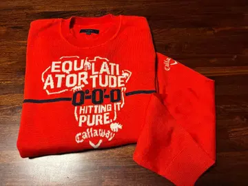 캘러웨이 오렌지 니트 스웨터