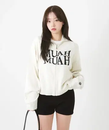 muahmuah 니트 집업 가디건 스웨터 아이보리