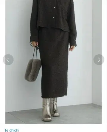 새상품 미사용 테치치 스커트 페더 쉬폰 내로우 스커트