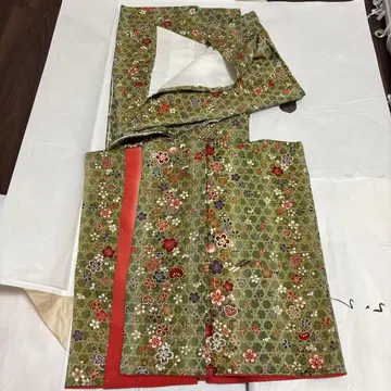 코몬 기모노 그린 컬러 꽃무늬